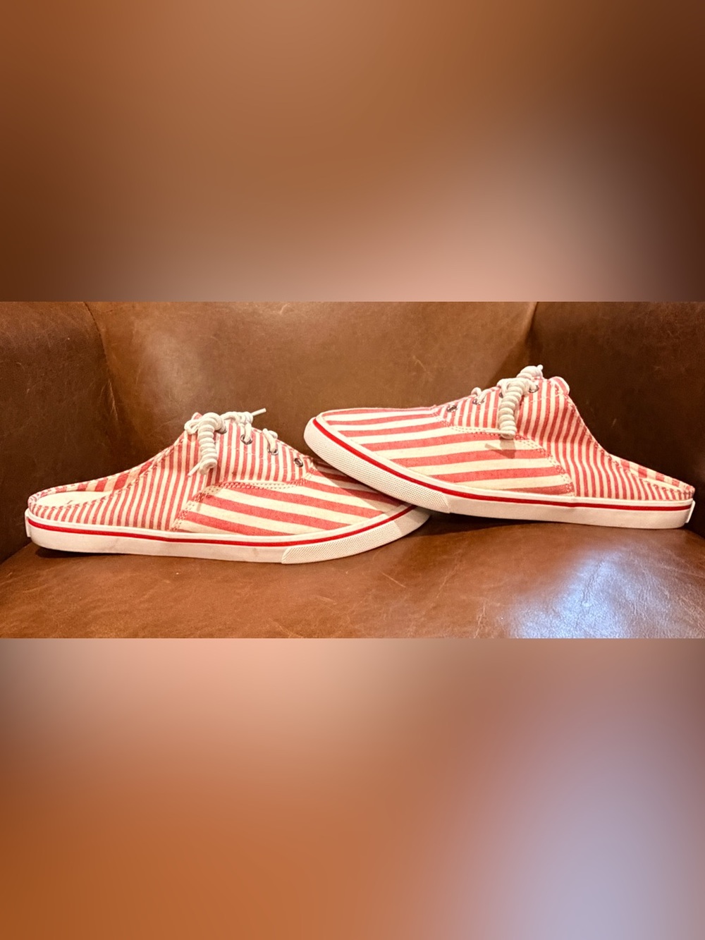 Women's Ralph Lauren Jaida Red & White Slip-on Shoes 8.5 (B) - Picture 5 of 8